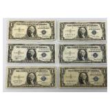 1935 E & F Silver Certificates 1 Dollar Blue Seal