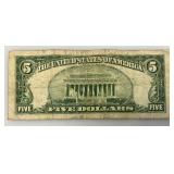 1934 D (5 Dollar) Blue Seal Silver Certificates