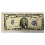 1934 D (5 Dollar) Blue Seal Silver Certificates