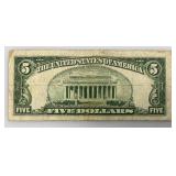 1934 D (5 Dollar) Blue Seal Silver Certificates