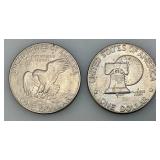 Misc. Eisenhower Silver Dollars Including Three Bicentennial Thin Print And More