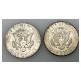 1964 90% Silver Kennedy Half Dollars