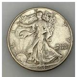1942 90% Silver Walking Liberty Silver Half Dollars