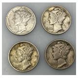 Group Of misc. 90% Silver Mercury Dimes