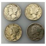 Group Of misc. 90% Silver Mercury Dimes