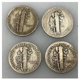 Group Of misc. 90% Silver Mercury Dimes