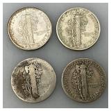 Group Of misc. 90% Silver Mercury Dimes