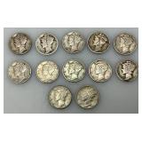Group Of misc. 90% Silver Mercury Dimes
