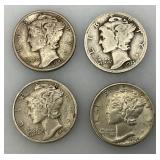 Group Of misc. 90% Silver Mercury Dimes