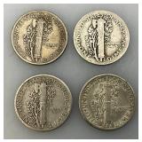 Group Of misc. 90% Silver Mercury Dimes