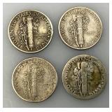 Group Of misc. 90% Silver Mercury Dimes