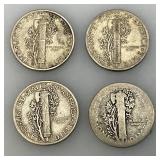 Group Of misc. 90% Silver Mercury Dimes