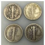 Group Of misc. 90% Silver Mercury Dimes