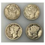 Group Of misc. 90% Silver Mercury Dimes