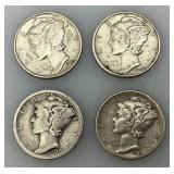 Group Of misc. 90% Silver Mercury Dimes