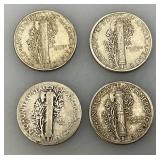 Group Of misc. 90% Silver Mercury Dimes
