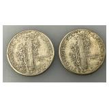 Group Of misc. 90% Silver Mercury Dimes