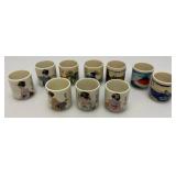 Misc. Vintage Japanese Sake Cups With Japanese Artwork