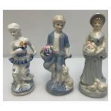 Vintage Blue And White Porcelain Figures