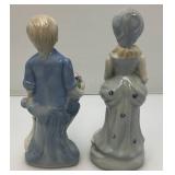 Vintage Blue And White Porcelain Figures