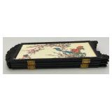 Vintage Miniature Table Top Chinese Folding Screen And Phillipines Calendar