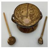 Misc. Vintage Phillipines Collectibles Including Coconut Bowls, Wooden Crab Trinket Box And More