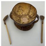 Misc. Vintage Phillipines Collectibles Including Coconut Bowls, Wooden Crab Trinket Box And More