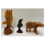 Misc. Wood hand Carved Items Including Eagle And More