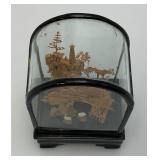 Vintage Collectible Chinese Corkwood Carved Diorama Display Ornament 6 1/2" x 4" x 3"