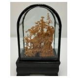 Vintage Collectible Chinese Corkwood Carved Diorama Display Ornament 6 1/2" x 4" x 3"