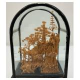 Vintage Collectible Chinese Corkwood Carved Diorama Display Ornament 6 1/2" x 4" x 3"