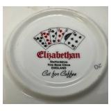 Vintage Poker Adorned Tea Cups And Saucers