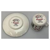 Vintage Poker Adorned Tea Cups And Saucers