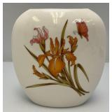 Vintage Japanese Satsuma Porcelain Vase And Porcelain Fans With Stands