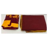 Very Old Wool University Of Minnesota Stadium Blanket (Has Signs Of Wear) And Fleece Blanket