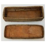 Est. $155.00 - $325.00 Antique Native American Birch Back And Porcupine Quill Trinket Box  9" L x 2 1/2" H x 3" W
