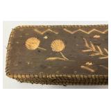 Est. $155.00 - $325.00 Antique Native American Birch Back And Porcupine Quill Trinket Box  9" L x 2 1/2" H x 3" W