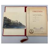 Cold War East German Certificate Of Honor In Folder And DDR Pendant/Flag For Exemplary Performance And Best Unit 7 1/2" x 11"