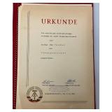 Cold War East German Certificate Of Honor In Folder And DDR Pendant/Flag For Exemplary Performance And Best Unit 7 1/2" x 11"