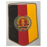 Cold War East German Certificate Of Honor In Folder And DDR Pendant/Flag For Exemplary Performance And Best Unit 7 1/2" x 11"