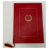 Cold War East German Certificate Of Honor In Folder And DDR Pendant/Flag For Exemplary Performance And Best Unit 7 1/2" x 11"