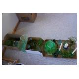 Assorted Green Colored Glassware