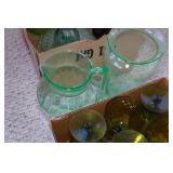 Assorted Green Colored Glassware