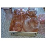 Assorted Pink Colored Glassware