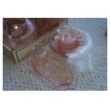 Assorted Pink Colored Glassware