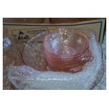 Assorted Pink Colored Glassware