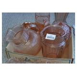 Assorted Pink Colored Glassware