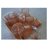 Assorted Pink Colored Glassware