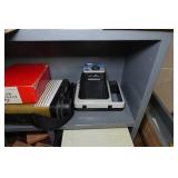 Office Desk with Wall Shelves and Content - Vintage Camera, Tools