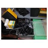 Office Desk with Wall Shelves and Content - Vintage Camera, Tools